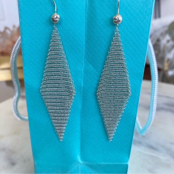 Elsa Peretti Vintage Sterling Sliver, Classic, lightweight, Mesh Earrings. - Picture 1 of 5